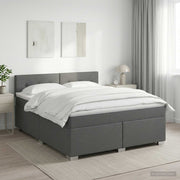 Boxspring krevet s madracem Tamnosiva 140 x 190 cm Tkanina