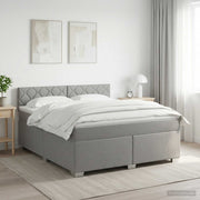 Boxspring krevet s madracem Svjetlosiva 160 x 200 cm Tkanina