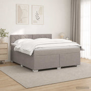 Boxspring krevet s madracem Sivosmeđa 180 x 200 cm Tkanina