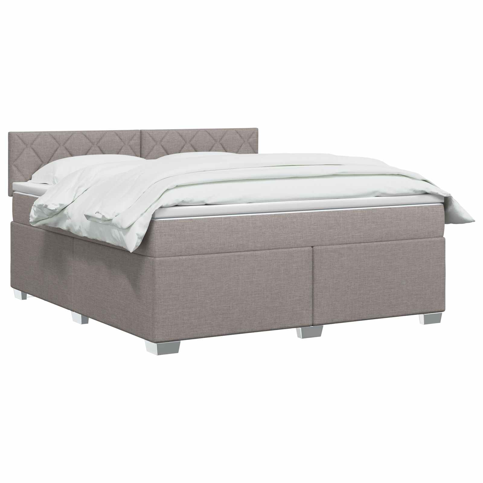 Boxspring krevet s madracem Sivosmeđa 180 x 200 cm Tkanina