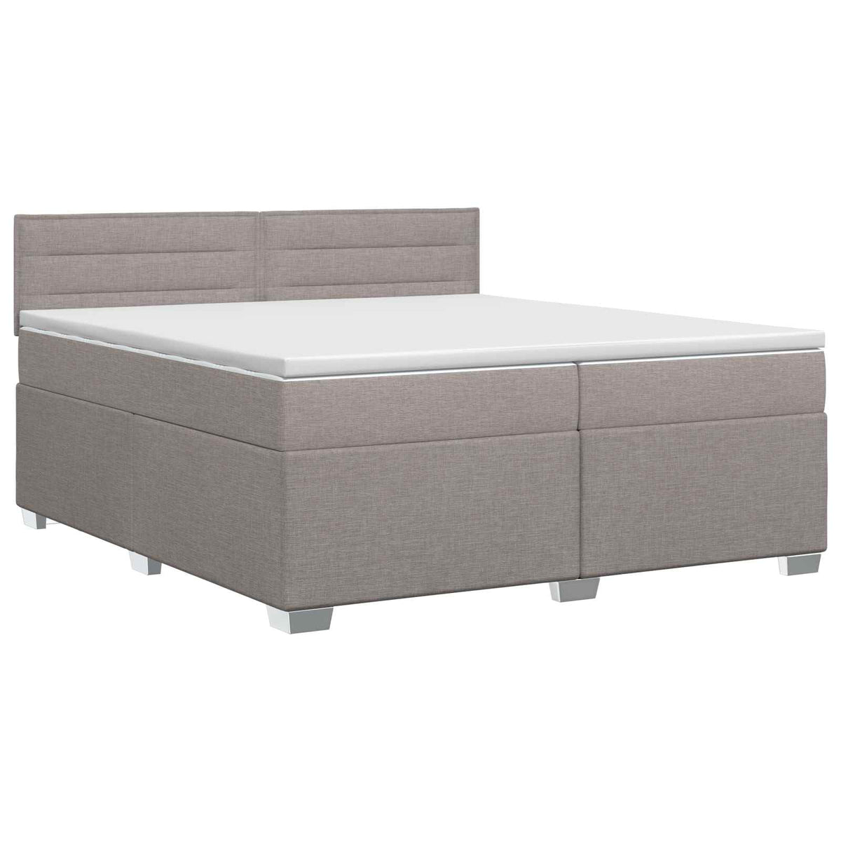 Boxspring krevet s madracem Sivosmeđa 200 x 200 cm Tkanina
