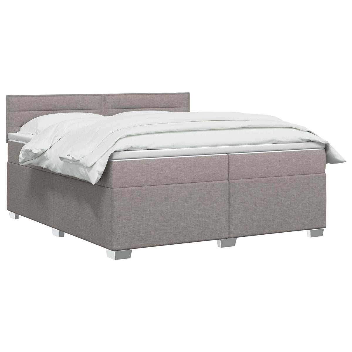 Boxspring krevet s madracem Sivosmeđa 200 x 200 cm Tkanina