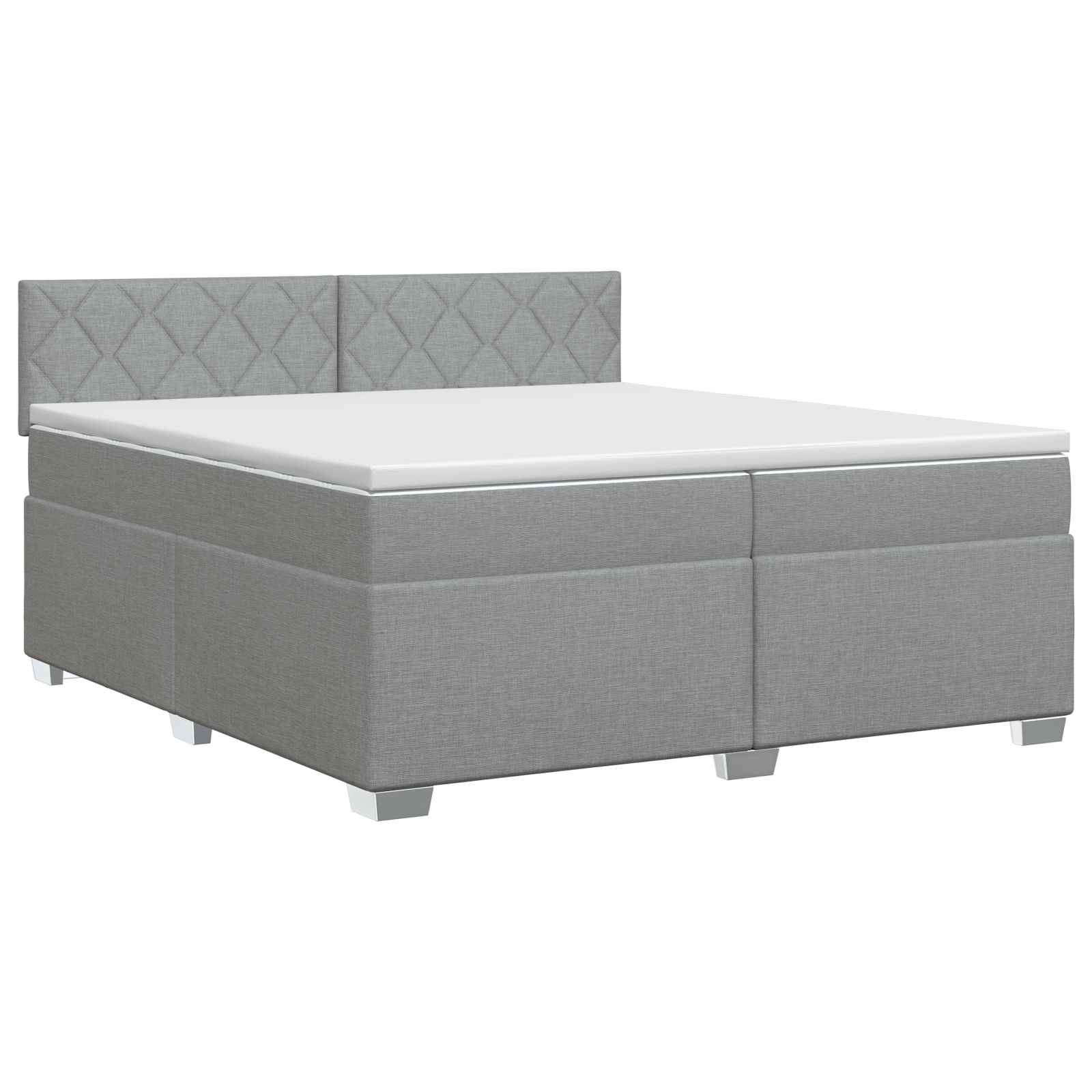 Boxspring krevet s madracem Svjetlosiva 200 x 200 cm Tkanina