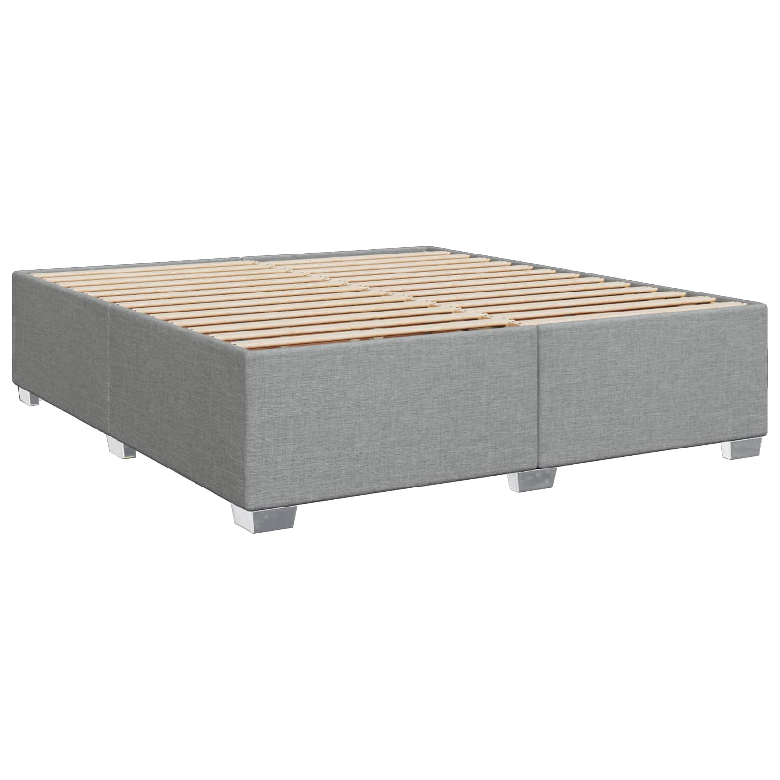 Boxspring krevet s madracem Svjetlosiva 200 x 200 cm Tkanina