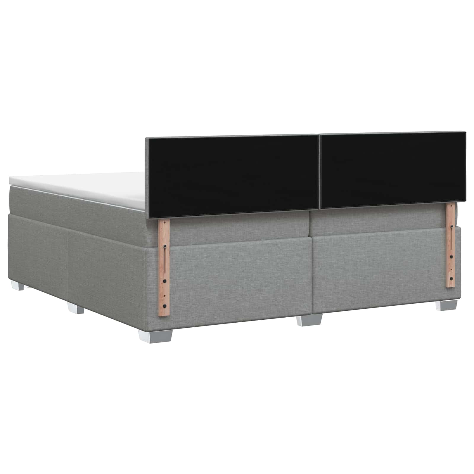 Boxspring krevet s madracem Svjetlosiva 200 x 200 cm Tkanina