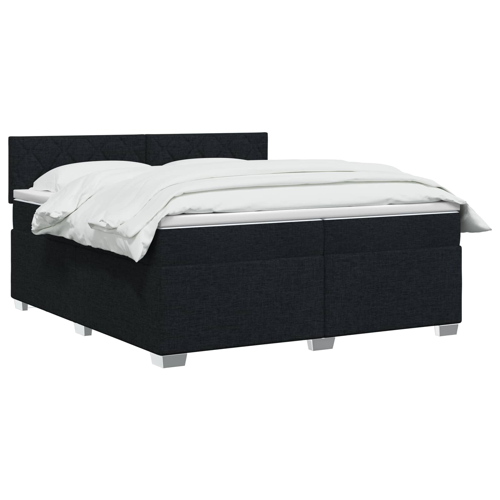 Boxspring krevet s madracem Crna 200 x 200 cm Tkanina