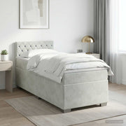 Boxspring krevet s madracem Svjetlosiva 100 x 200 cm Baršun