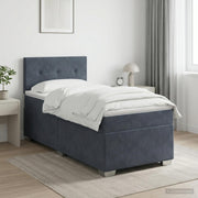 Boxspring krevet s madracem Tamnosiva 80 x 200 cm Baršun