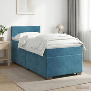 Boxspring krevet s madracem Tamno plava 80 x 200 cm Baršun
