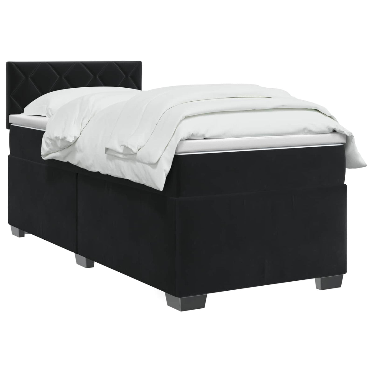 Boxspring krevet s madracem Crna 80 x 200 cm Baršun