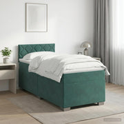 Boxspring krevet s madracem Tamnozelena 100 x 200 cm Baršun