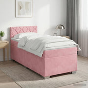 Boxspring krevet s madracem Ružičasta 100 x 200 cm Baršun