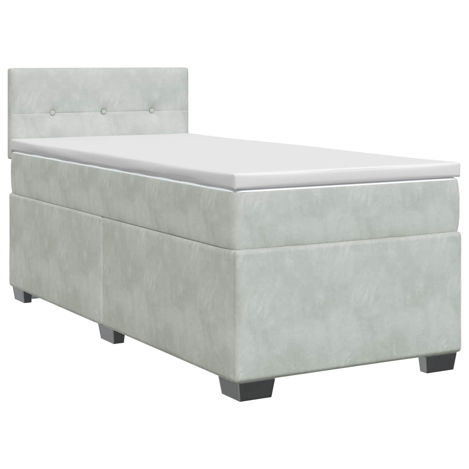 Boxspring krevet s madracem Svjetlosiva 90 x 200 cm Baršun