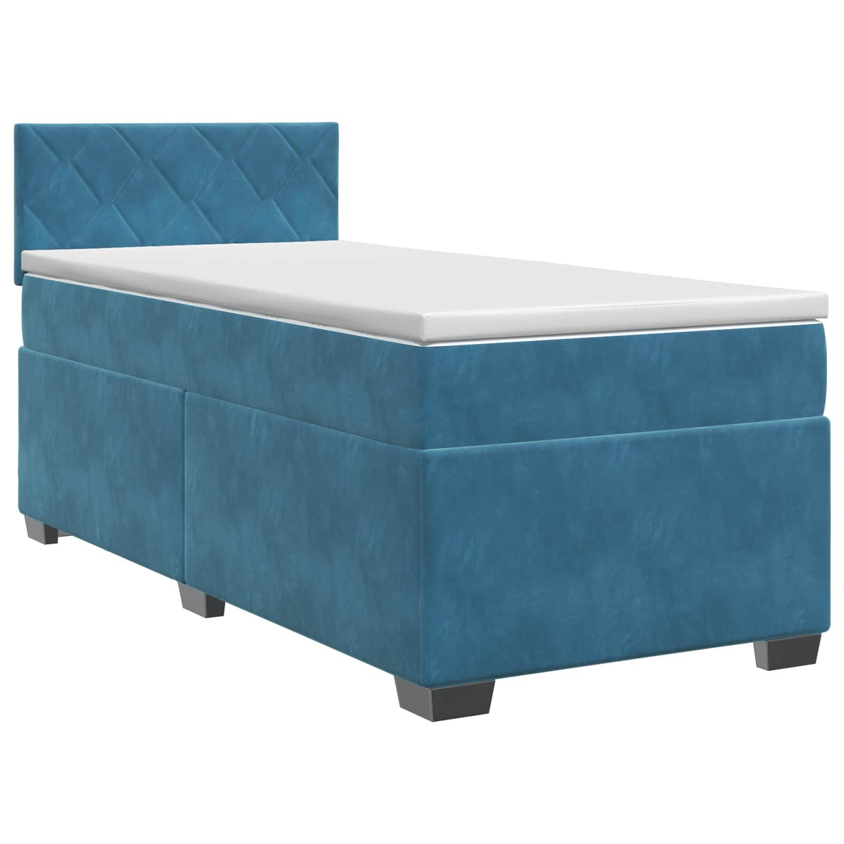Boxspring krevet s madracem Tamno plava 90 x 200 cm Baršun