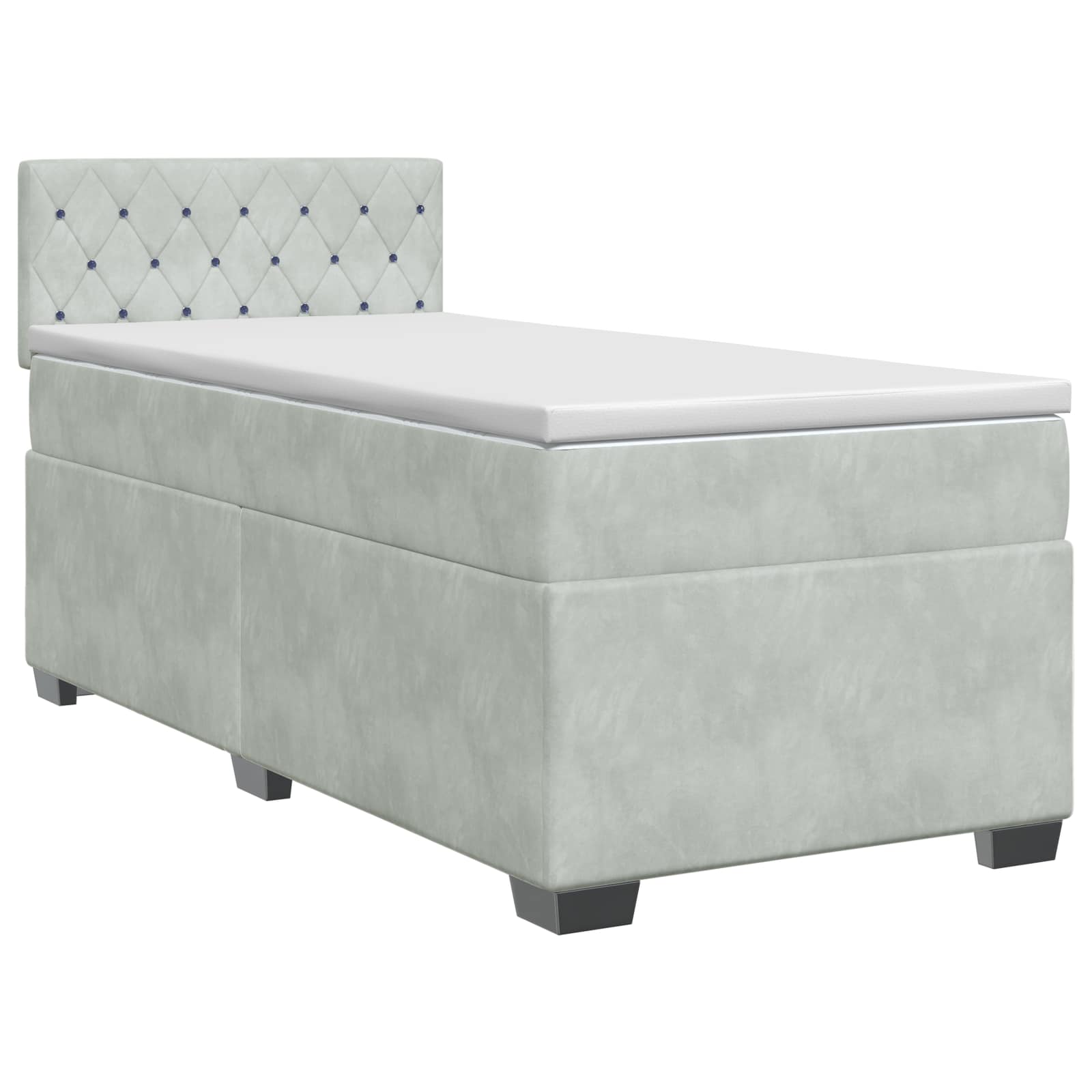 Boxspring krevet s madracem Svjetlosiva 100 x 200 cm Baršun