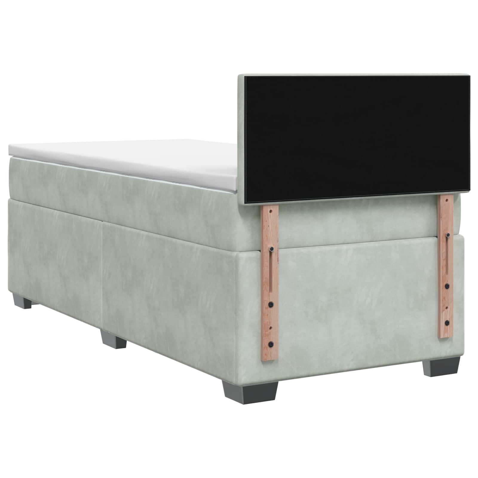 Boxspring krevet s madracem Svjetlosiva 100 x 200 cm Baršun