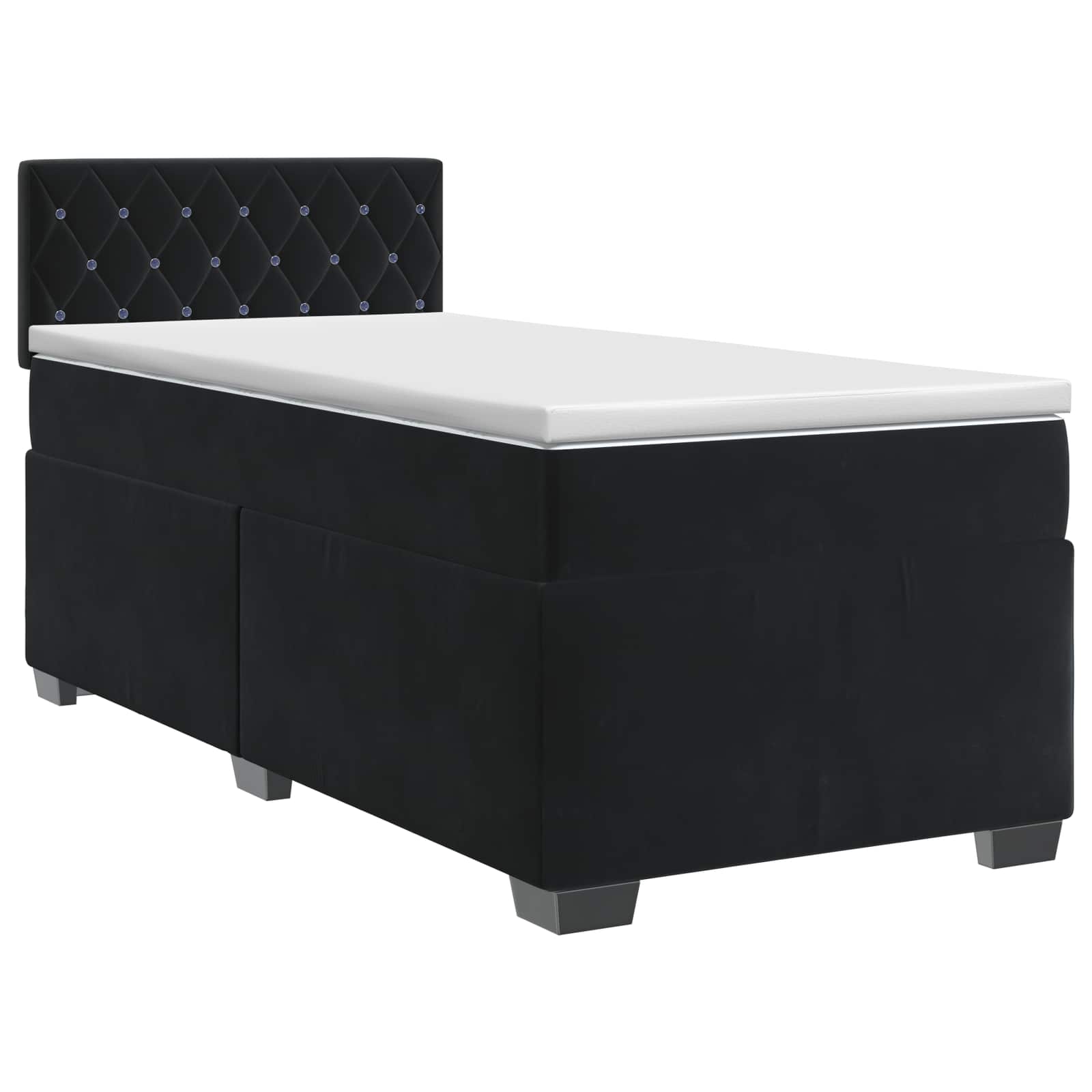 Boxspring krevet s madracem Crna 100 x 200 cm Baršun