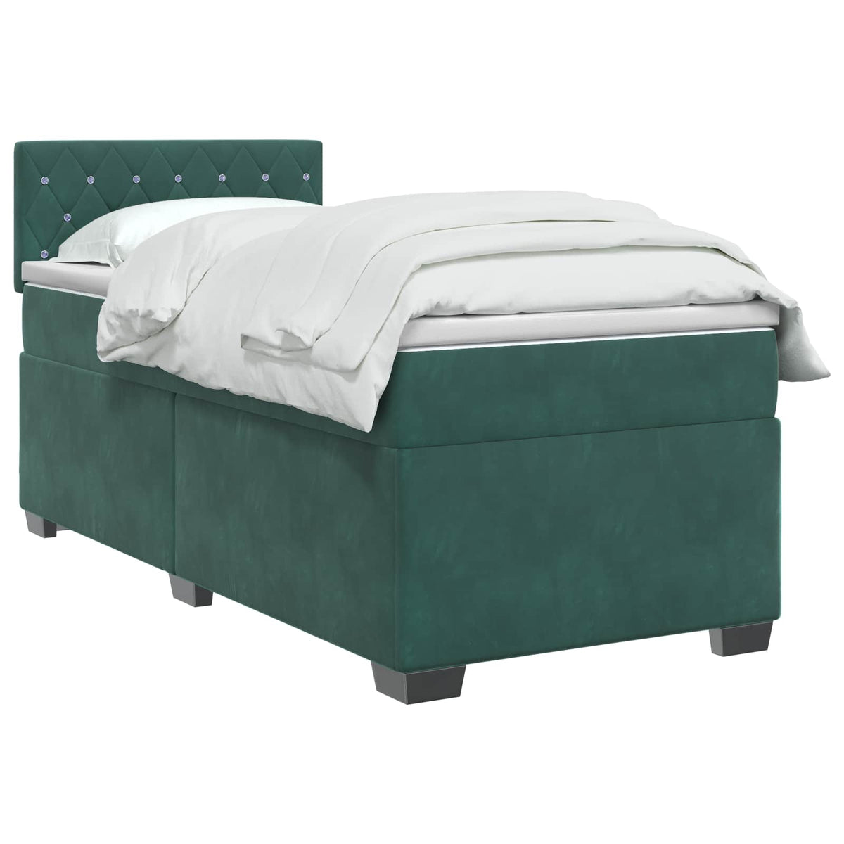 Boxspring krevet s madracem Tamnozelena 100 x 200 cm Baršun