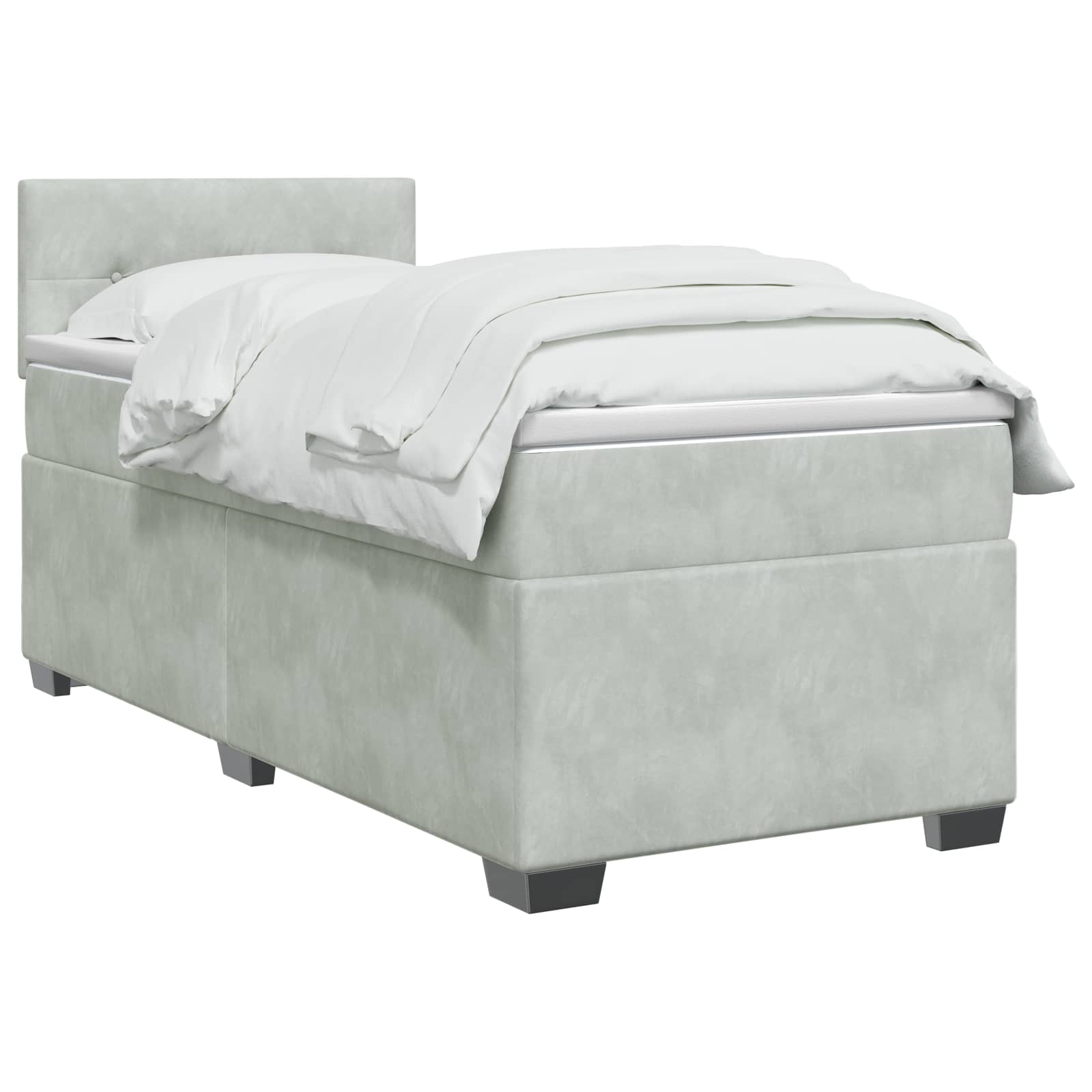 Boxspring krevet s madracem Svjetlosiva 100 x 200 cm Baršun