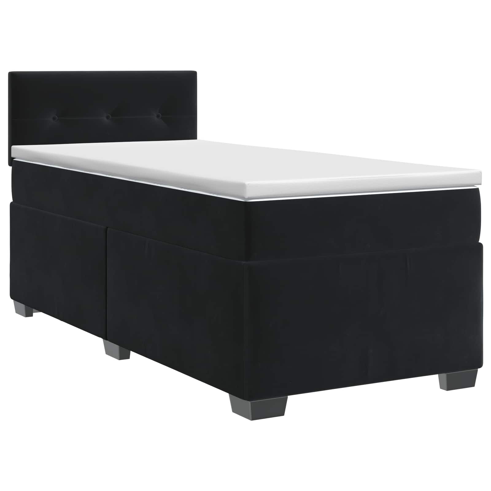 Boxspring krevet s madracem Crna 100 x 200 cm Baršun