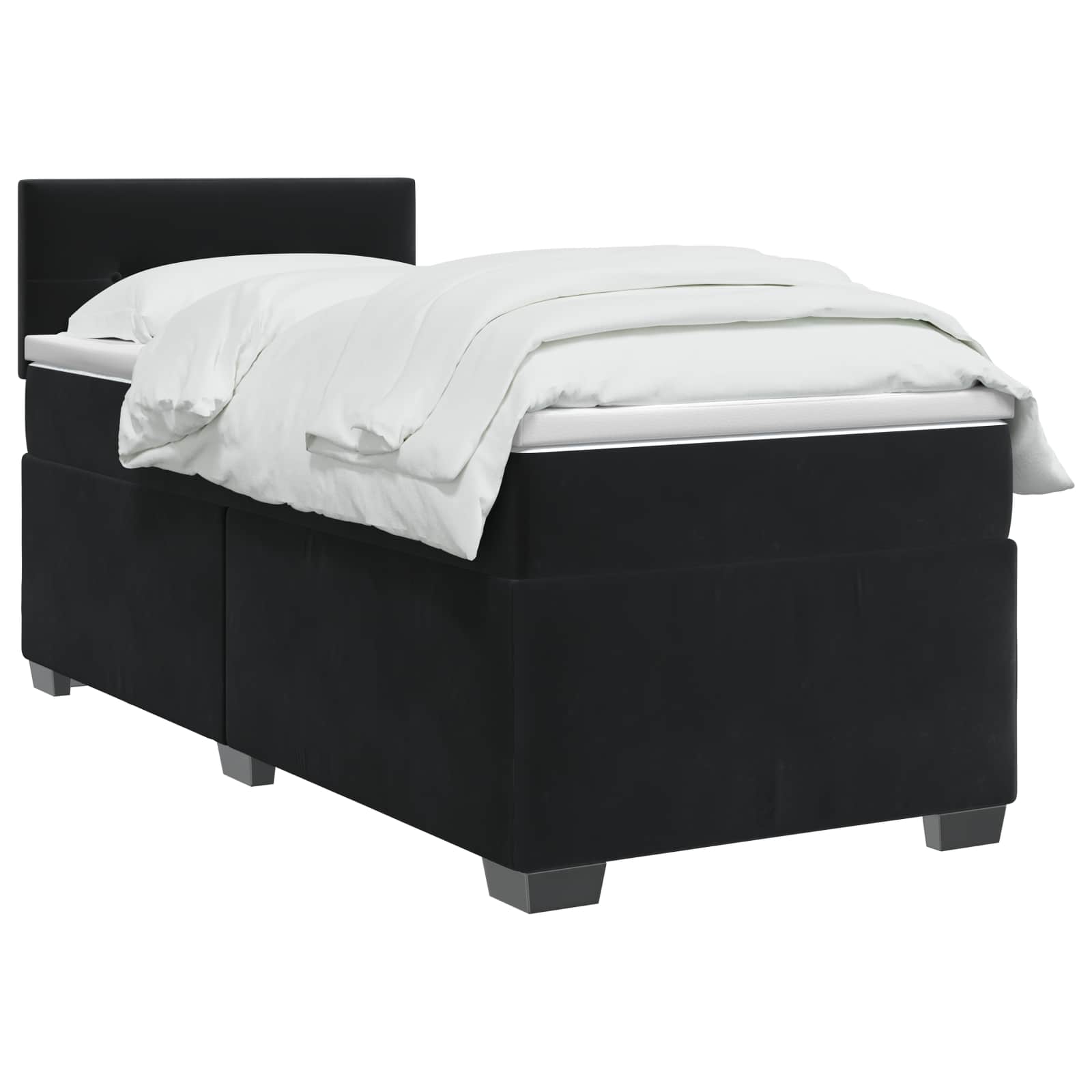 Boxspring krevet s madracem Crna 100 x 200 cm Baršun