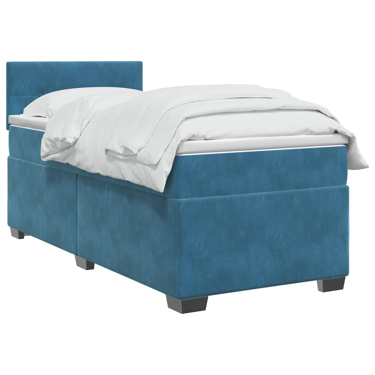 Boxspring krevet s madracem Tamno plava 100 x 200 cm Baršun