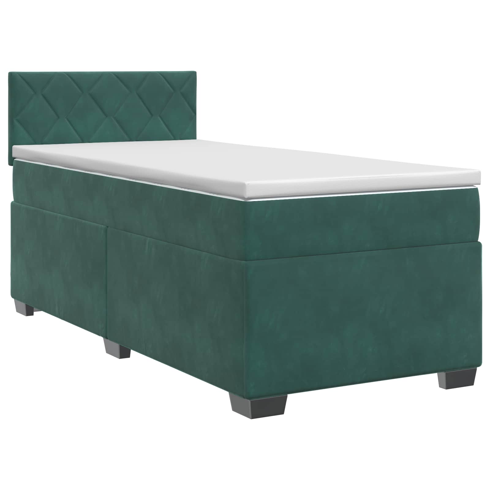 Boxspring krevet s madracem Tamnozelena 100 x 200 cm Baršun