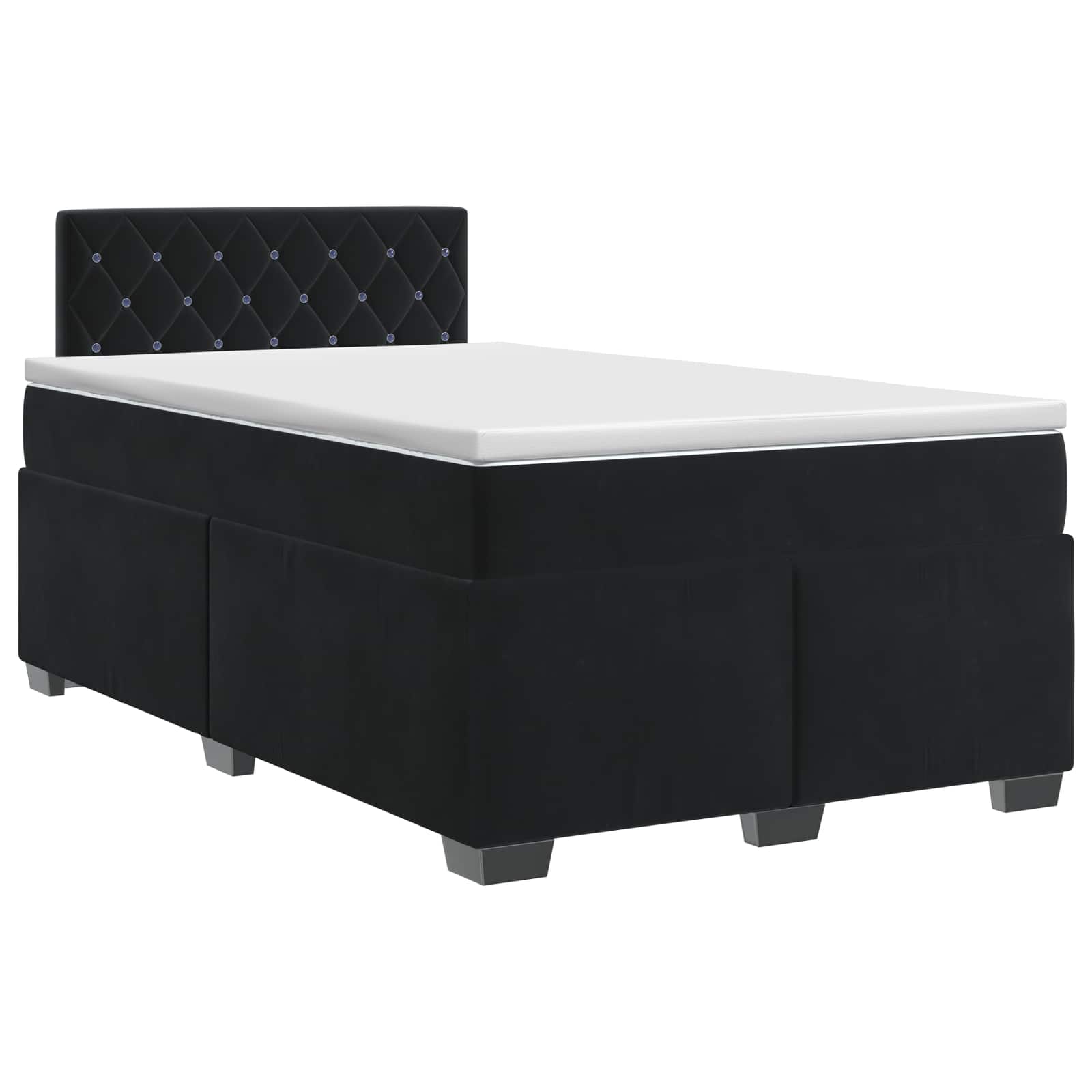 Boxspring krevet s madracem Crna 120 x 190 cm Baršun