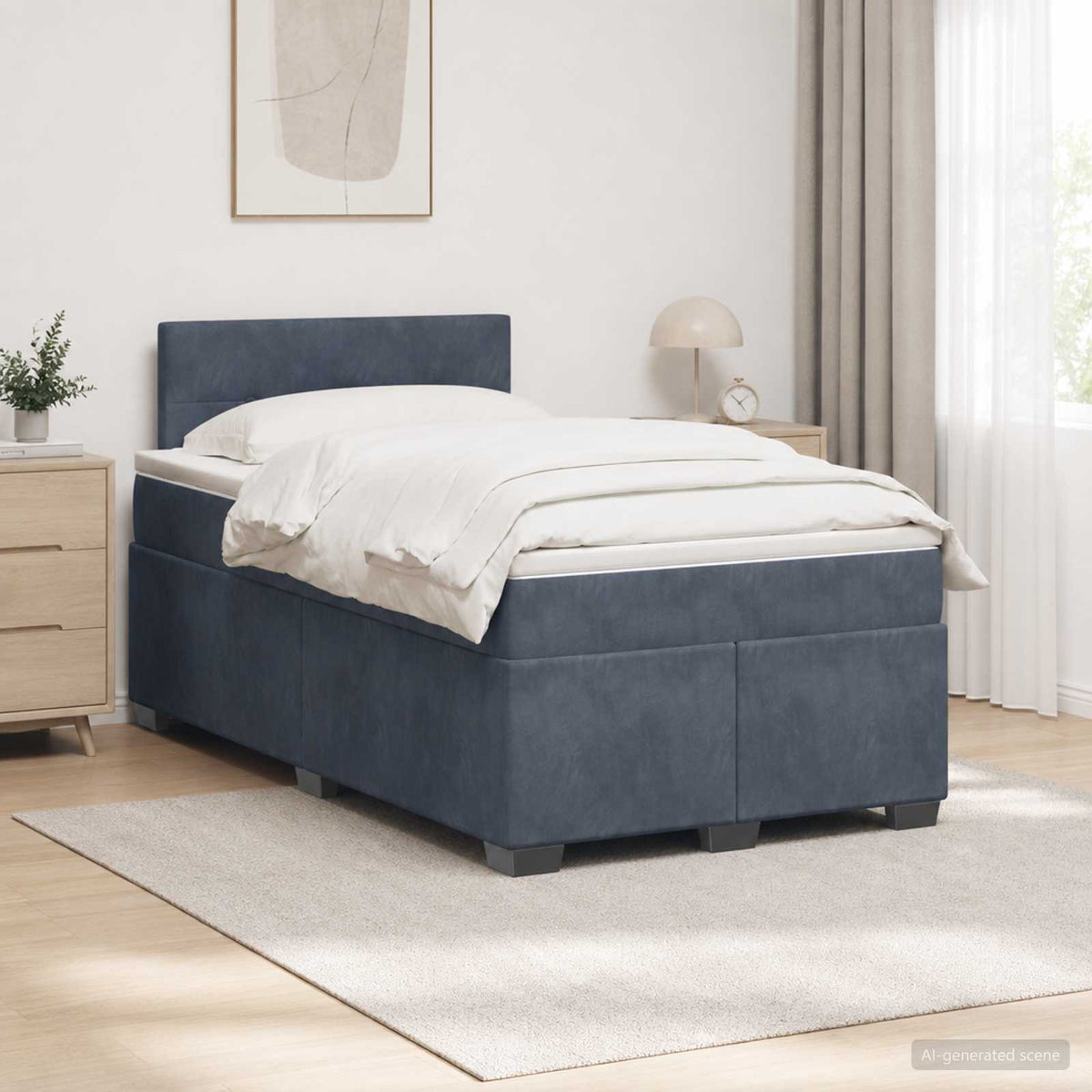 Boxspring krevet s madracem Tamnosiva 120 x 200 cm Baršun