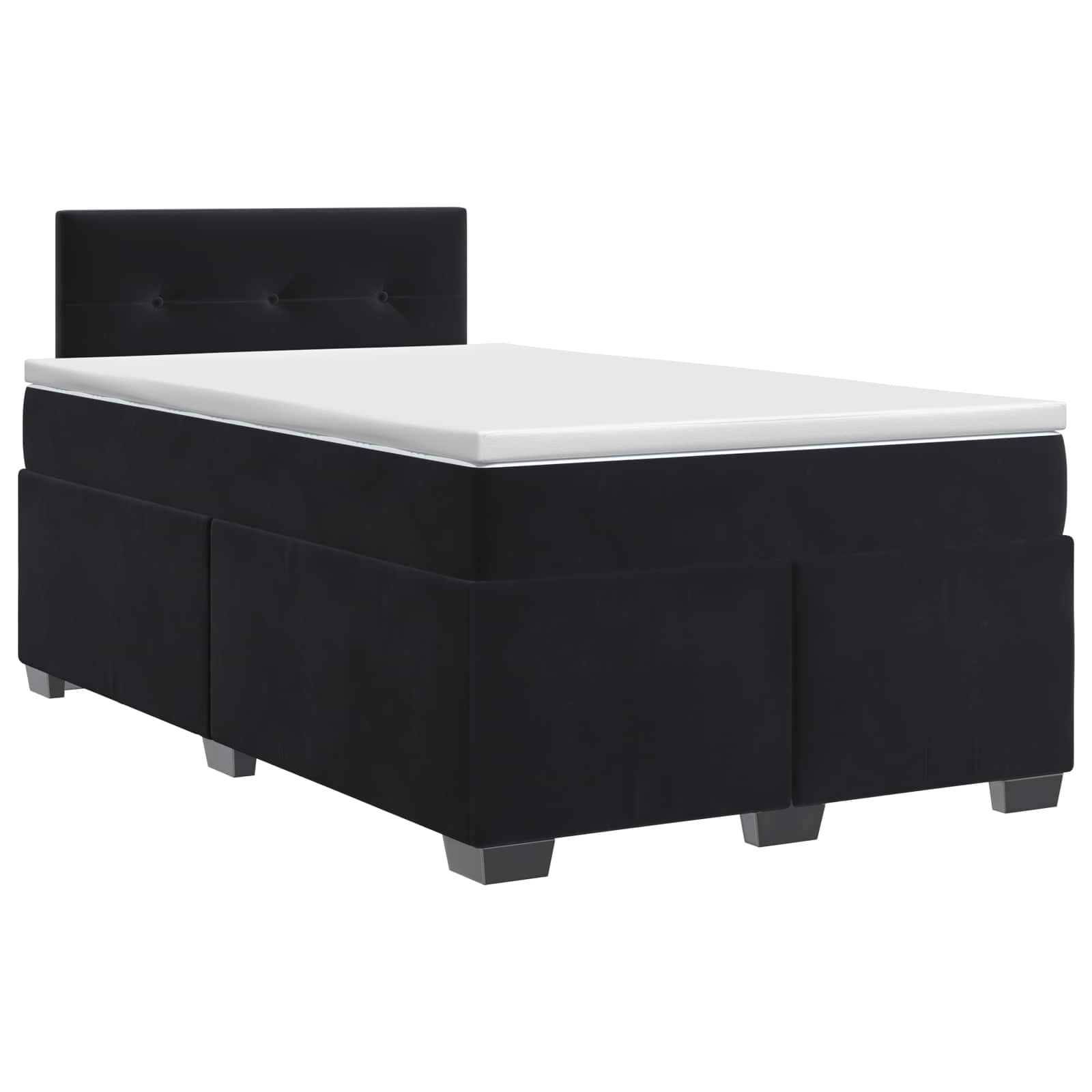 Boxspring krevet s madracem Crna 120 x 190 cm Baršun