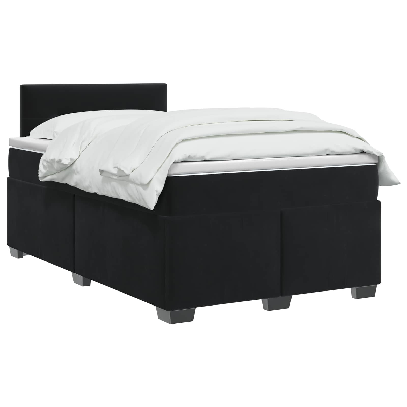 Boxspring krevet s madracem Crna 120 x 190 cm Baršun