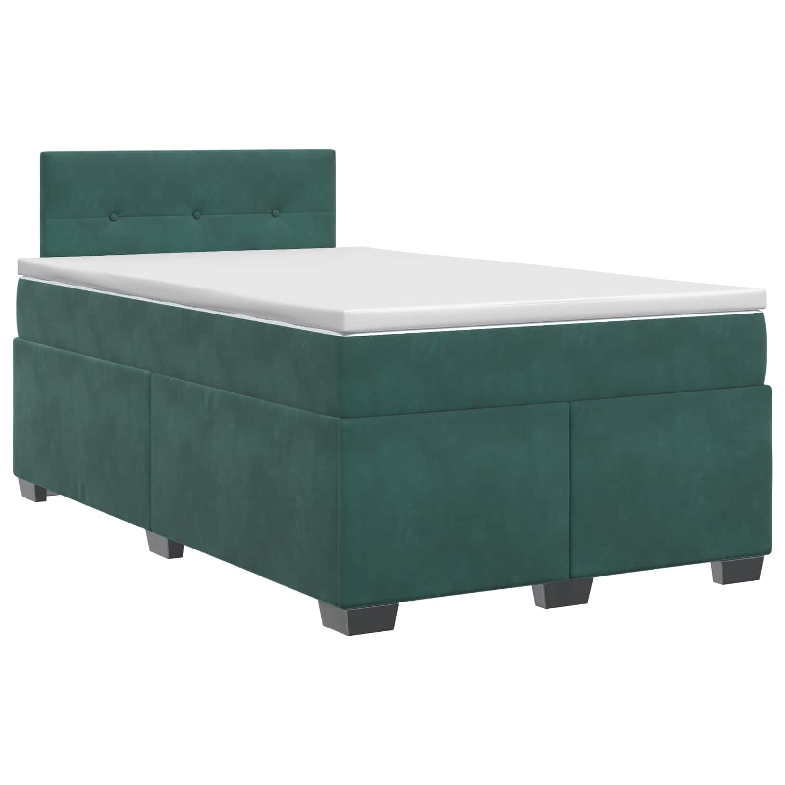 Boxspring krevet s madracem Tamnozelena 120 x 190 cm Baršun