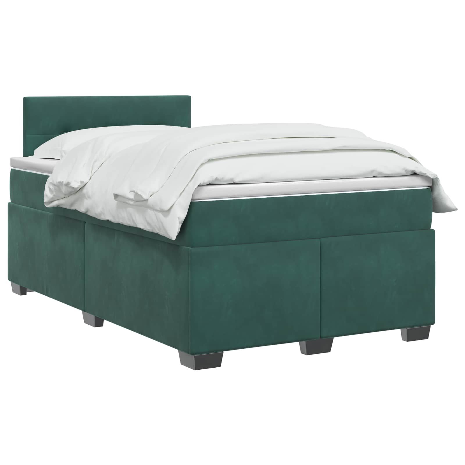 Boxspring krevet s madracem Tamnozelena 120 x 190 cm Baršun