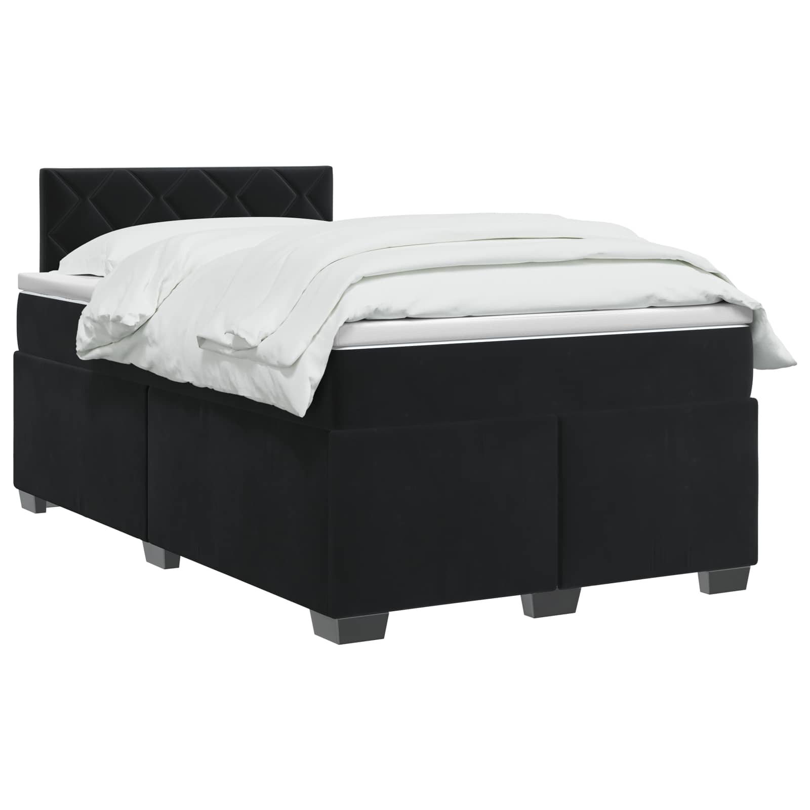 Boxspring krevet s madracem Crna 120 x 190 cm Baršun