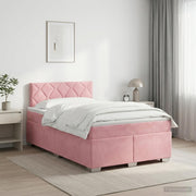 Boxspring krevet s madracem Ružičasta 120 x 190 cm Baršun
