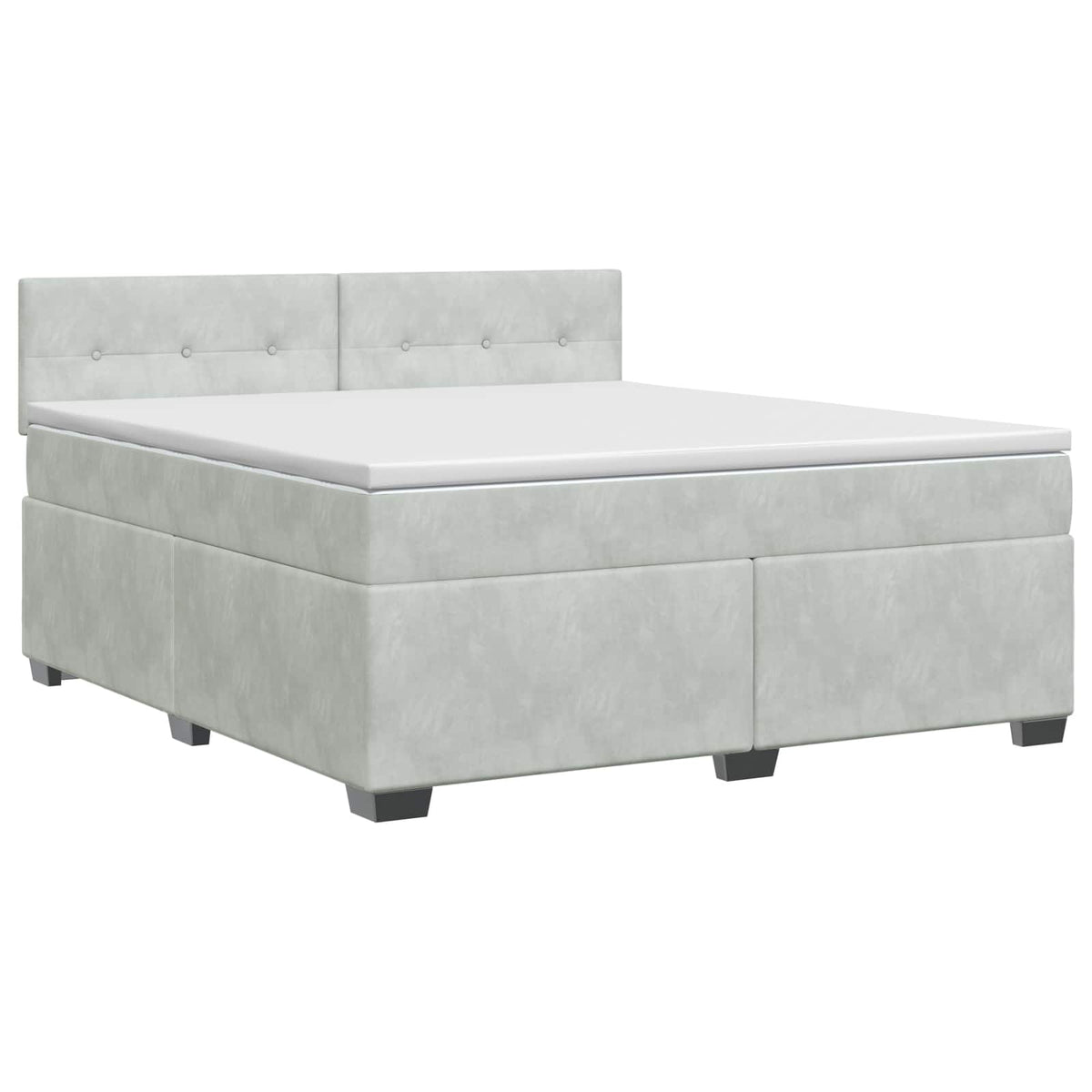 Boxspring krevet s madracem Svjetlosiva 140 x 190 cm Baršun