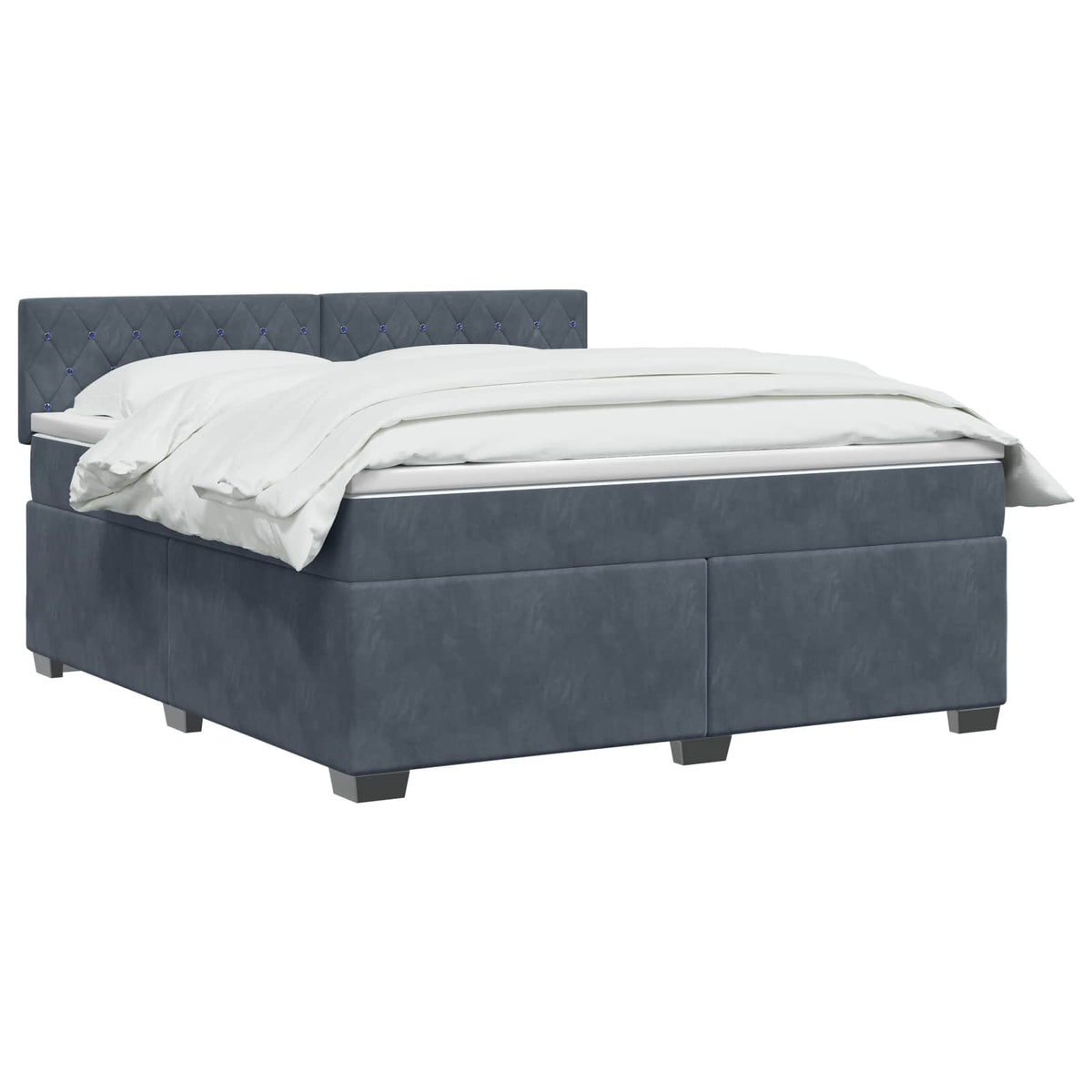Boxspring krevet s madracem Tamnosiva 140 x 200 cm Baršun