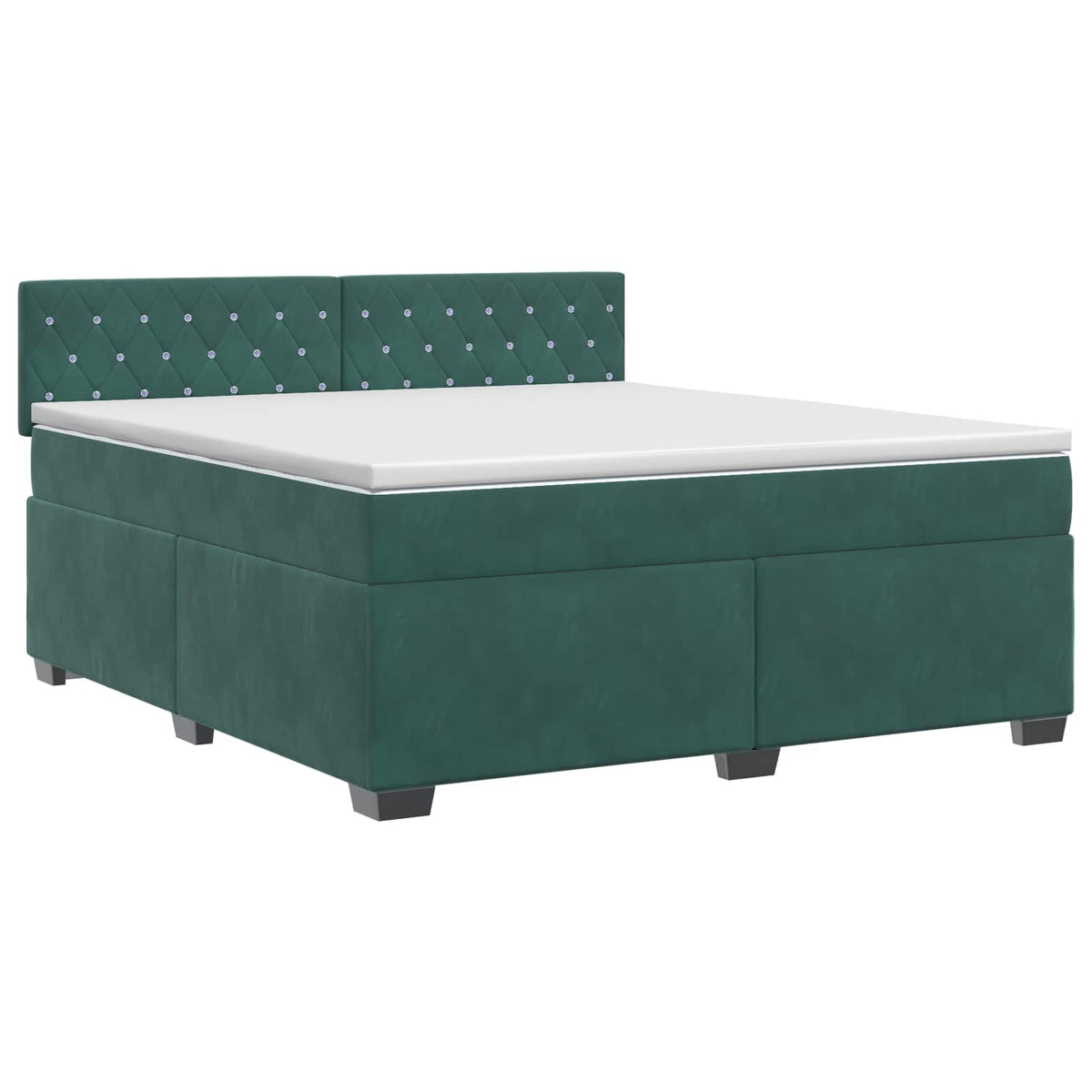 Boxspring krevet s madracem Tamnozelena 140 x 200 cm Baršun