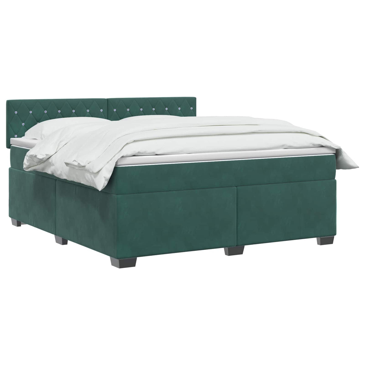 Boxspring krevet s madracem Tamnozelena 140 x 200 cm Baršun