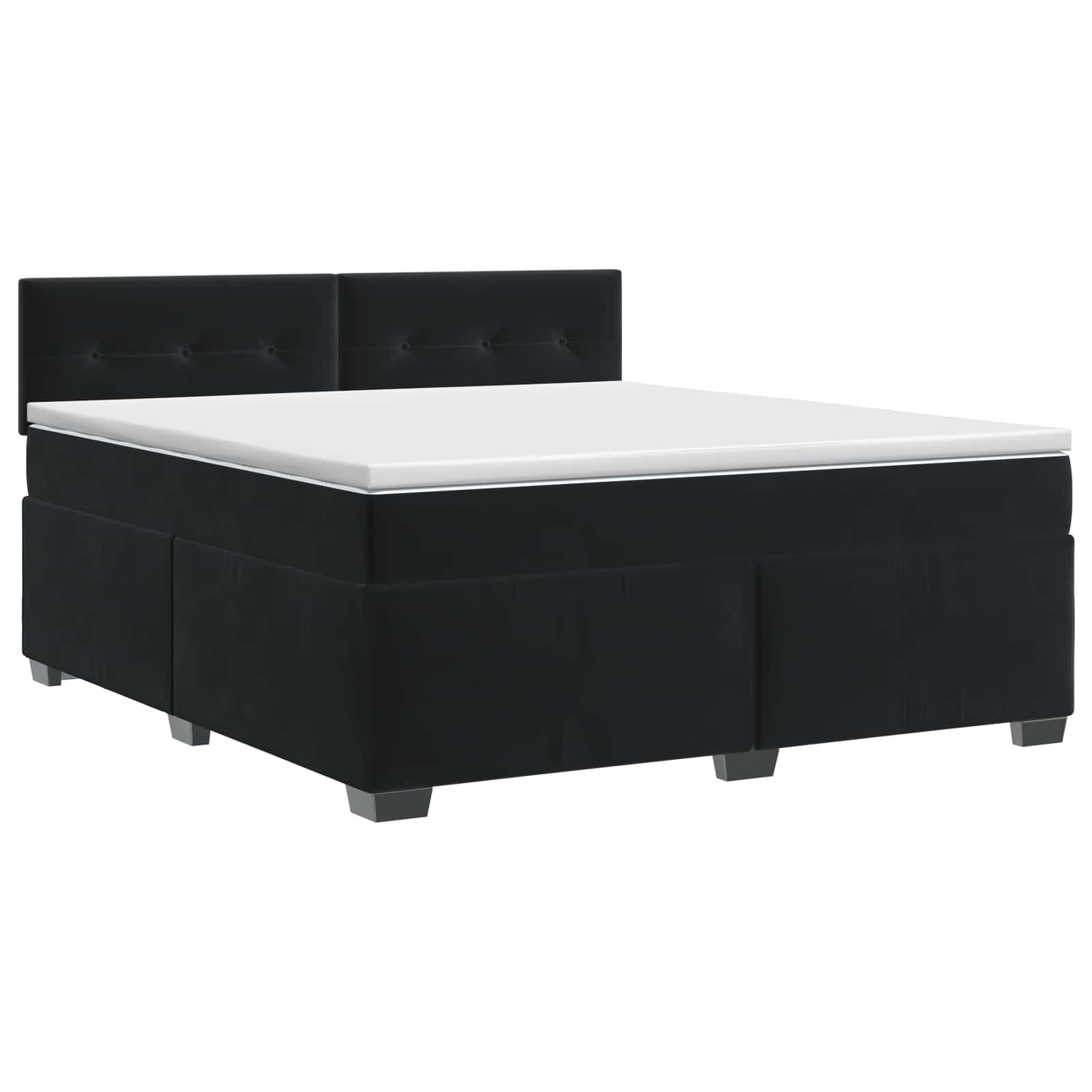 Boxspring krevet s madracem Crna 140 x 200 cm Baršun