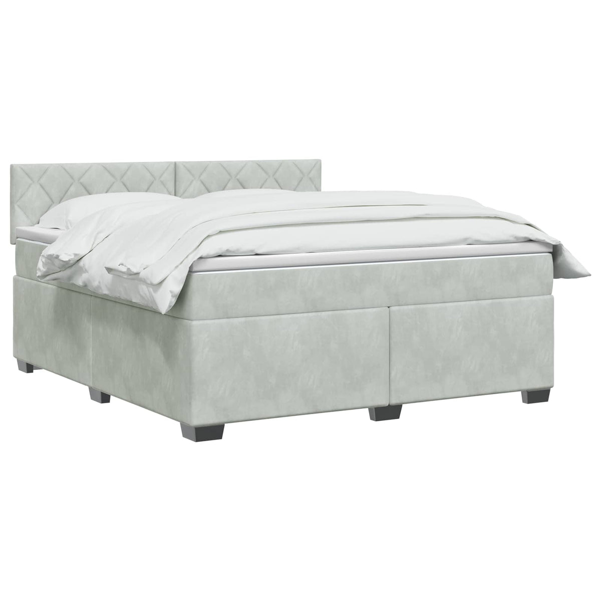 Boxspring krevet s madracem Svjetlosiva 140 x 200 cm Baršun