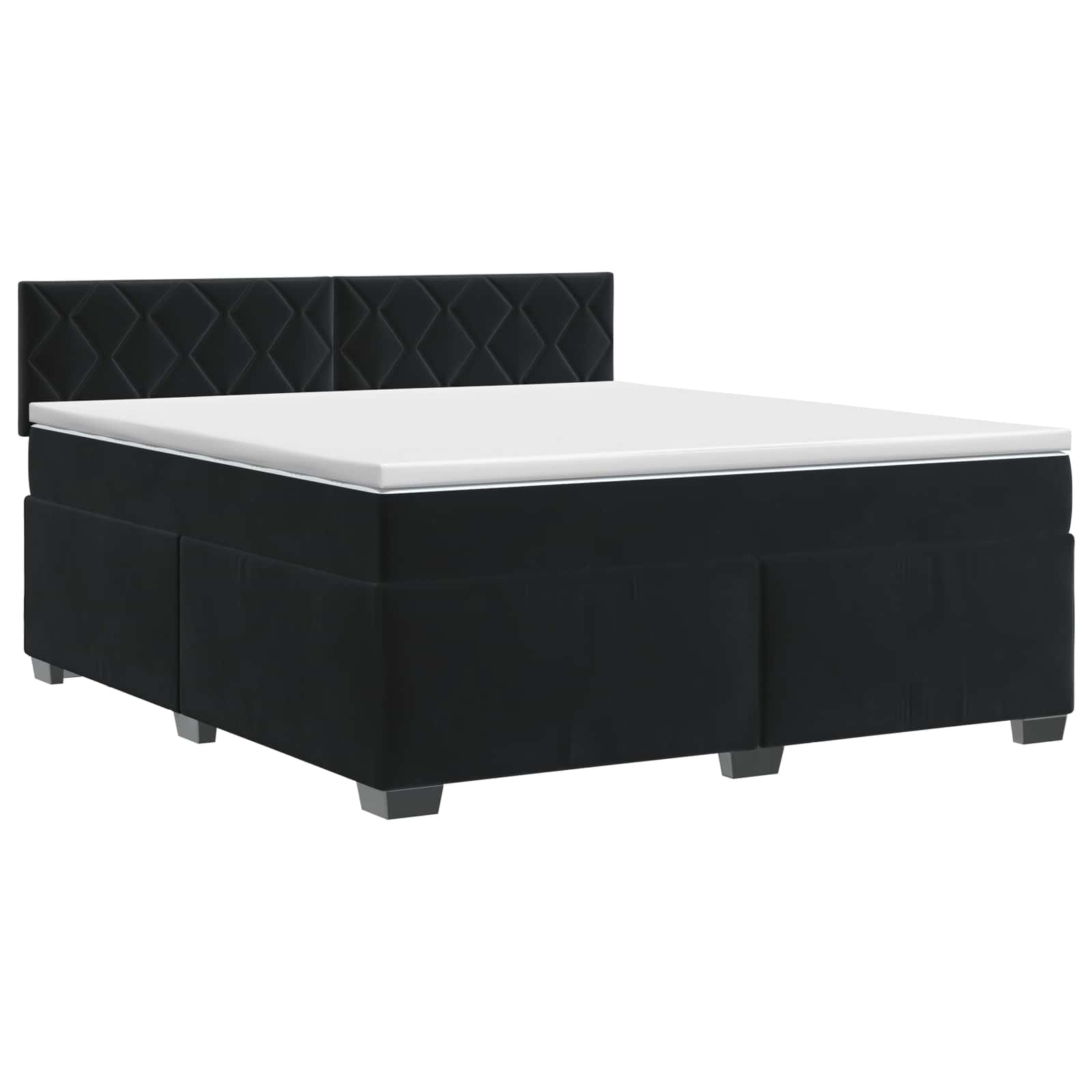 Boxspring krevet s madracem Crna 140 x 200 cm Baršun