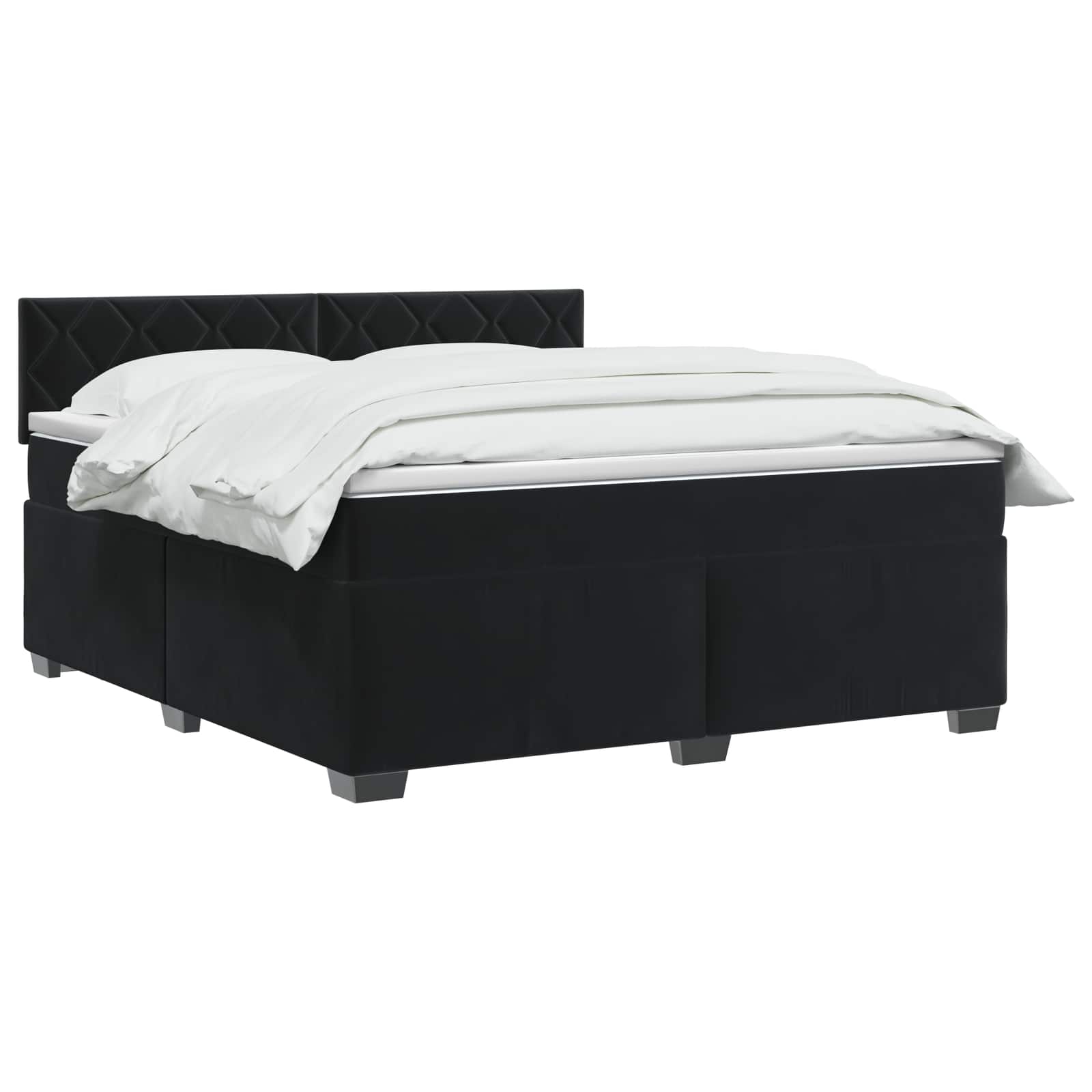 Boxspring krevet s madracem Crna 140 x 200 cm Baršun