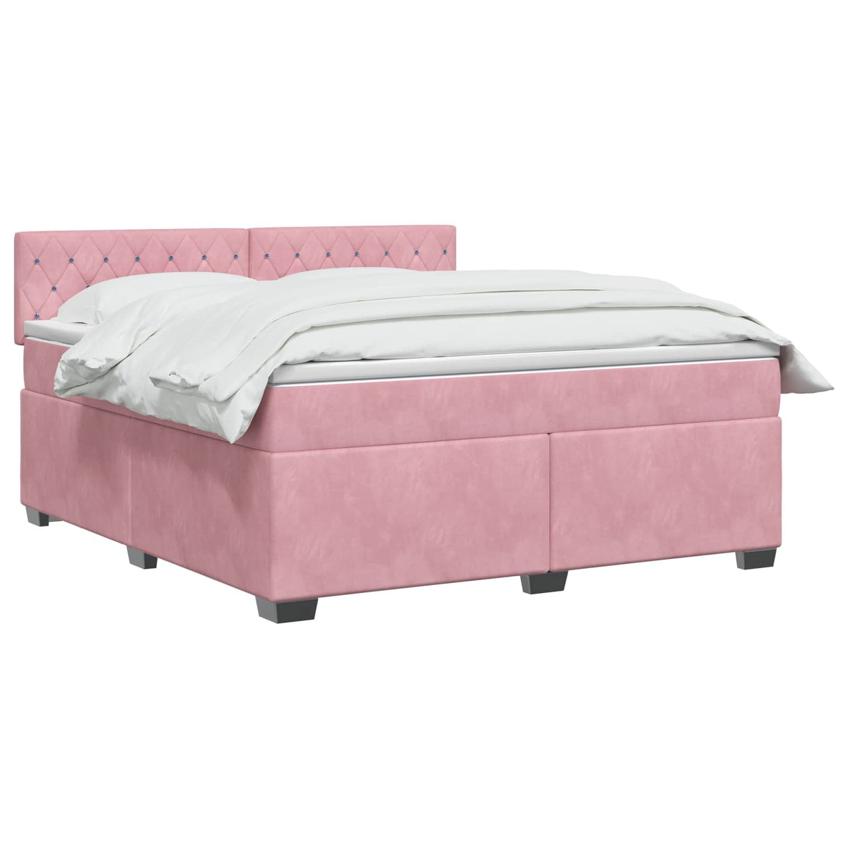 Boxspring krevet s madracem Ružičasta 160 x 200 cm Baršun