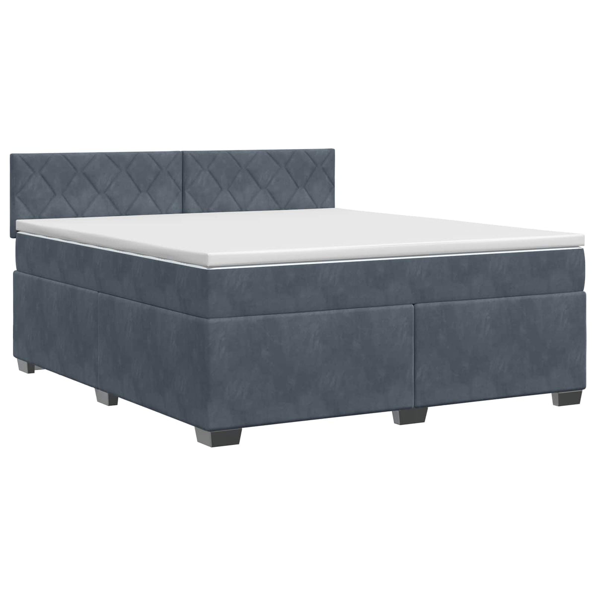 Boxspring krevet s madracem Tamnosiva 160 x 200 cm Baršun