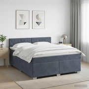Boxspring krevet s madracem Tamnosiva 140 x 200 cm Baršun