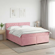 Boxspring krevet s madracem Ružičasta 160 x 200 cm Baršun