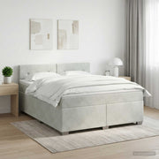 Boxspring krevet s madracem Svjetlosiva 140 x 200 cm Baršun