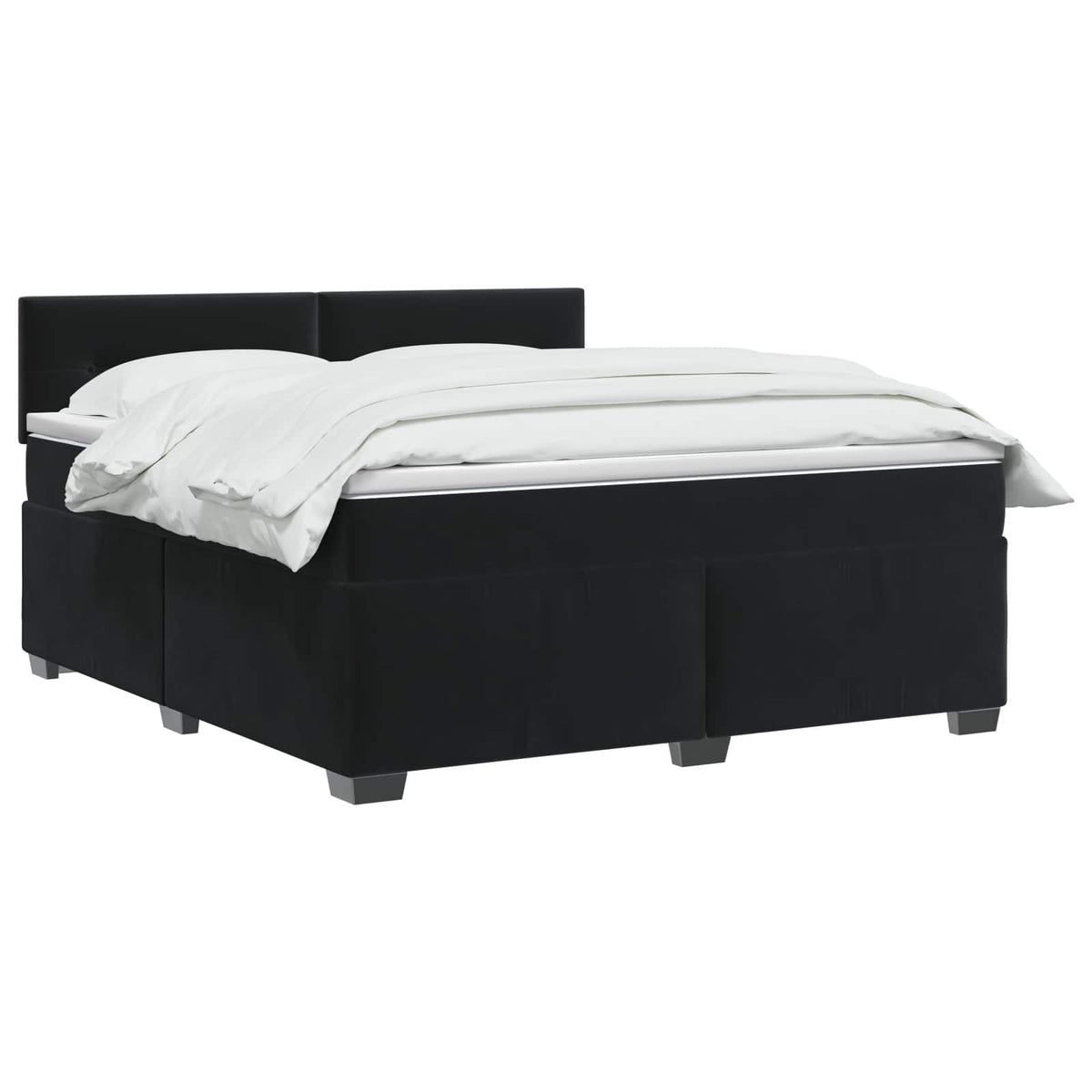Boxspring krevet s madracem Crna 180 x 200 cm Baršun