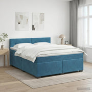 Boxspring krevet s madracem Tamno plava 180 x 200 cm Baršun